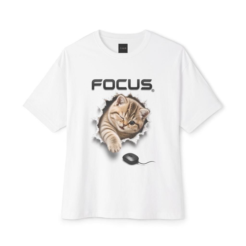Focus Kitten T-Shirt — Cute Cat Peeking Graphic Tee