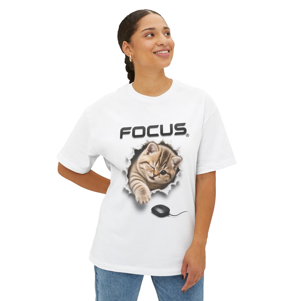 Focus Kitten T-Shirt — Cute Cat Peeking Graphic Tee